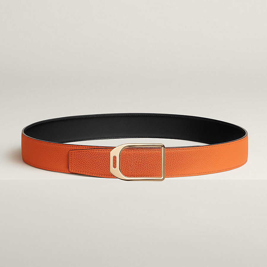 Jockey belt buckle & Reversible leather strap 38 mm