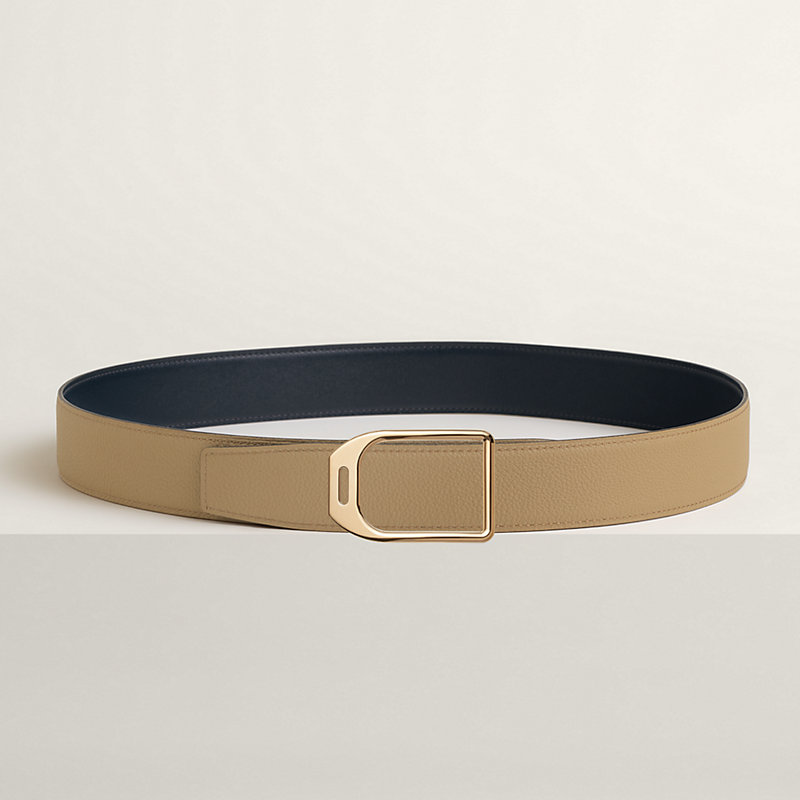 Jockey belt buckle & Reversible leather strap 38 mm