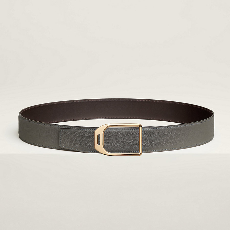 Jockey belt buckle & Reversible leather strap 38 mm