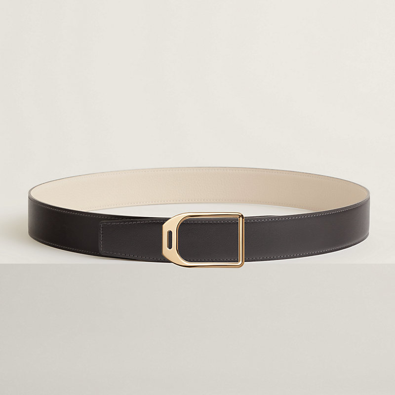 Jockey belt buckle & Reversible leather strap 38 mm