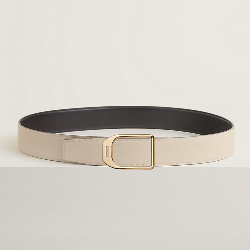 Jockey belt buckle & Reversible leather strap 38 mm