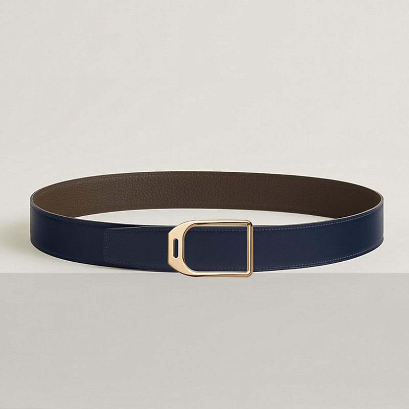 Jockey belt buckle & Reversible leather strap 38 mm