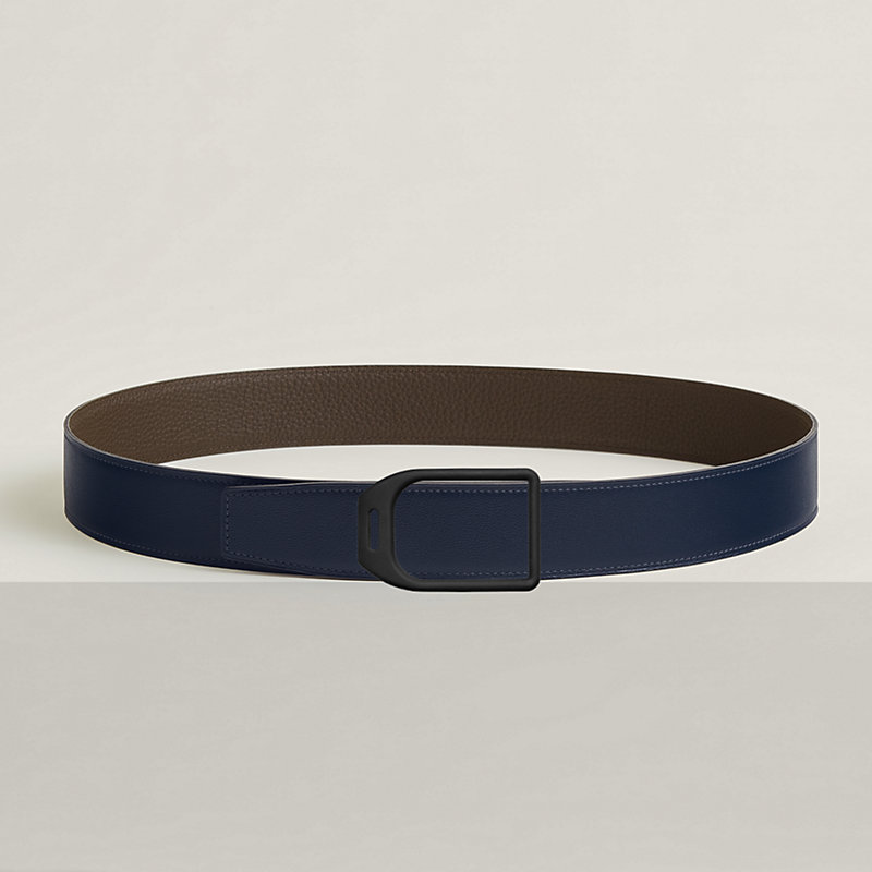 Jockey belt buckle & Reversible leather strap 38 mm