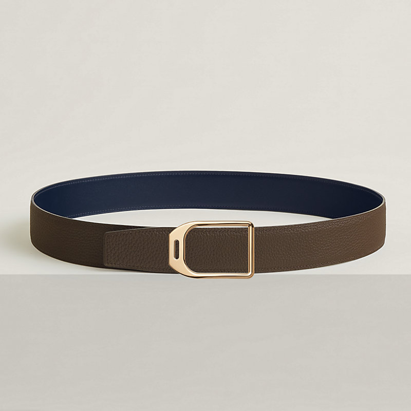 Jockey belt buckle & Reversible leather strap 38 mm