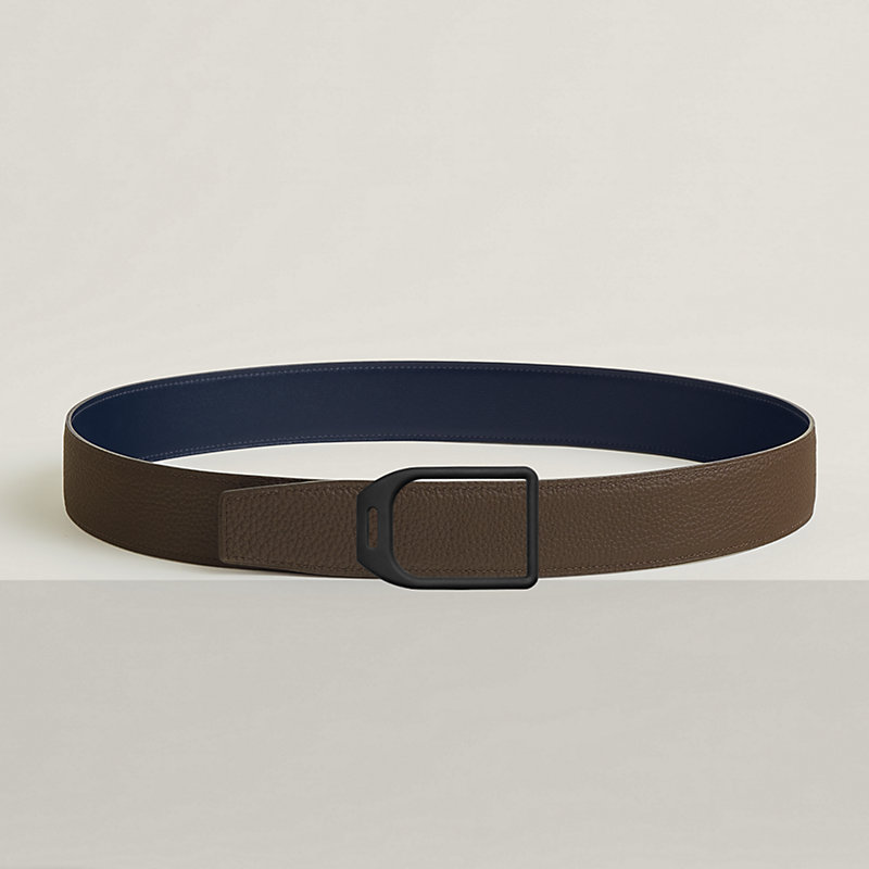 Jockey belt buckle & Reversible leather strap 38 mm