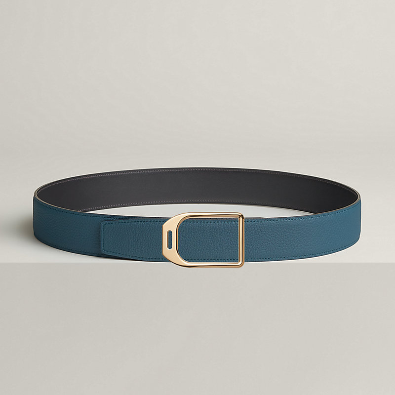 Jockey belt buckle & Reversible leather strap 38 mm