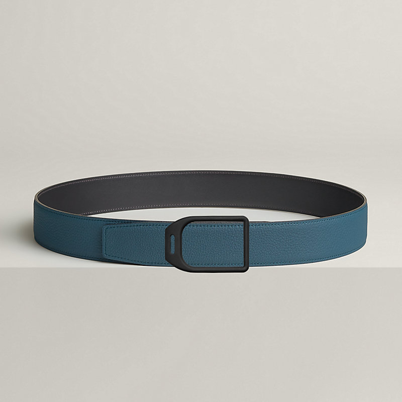 Jockey belt buckle & Reversible leather strap 38 mm