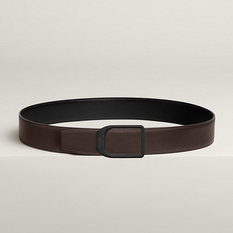 Jockey belt buckle & Reversible leather strap 38 mm