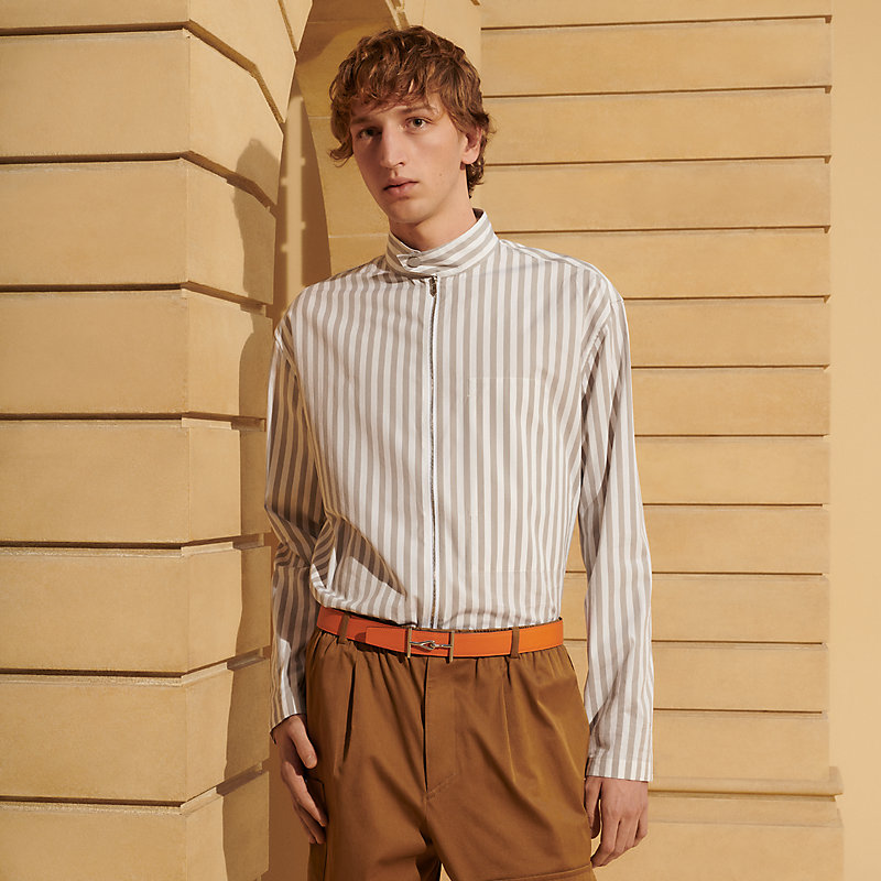 Jumbo belt buckle & Contrast reversible leather strap 32&nbsp;mm