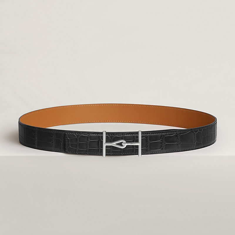 Jumbo belt buckle & Leather strap 32 mm