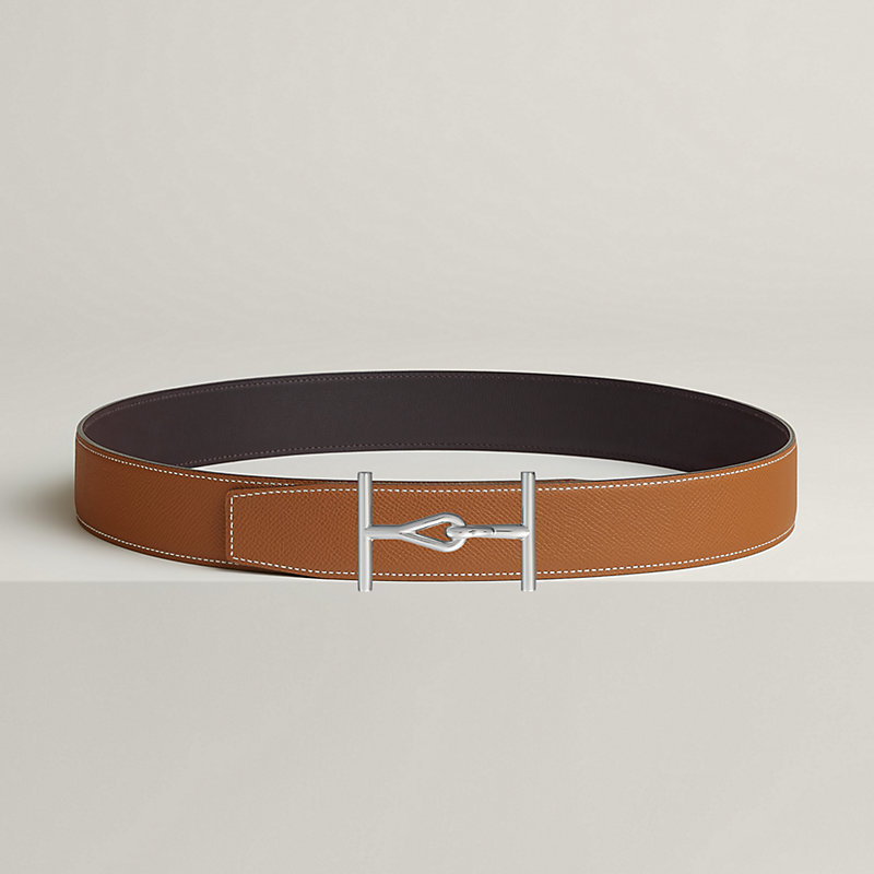 Jumbo belt buckle & Reversible leather strap 38 mm