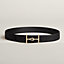 Jumbo belt buckle & Reversible leather strap 38 mm, view 2 of 3