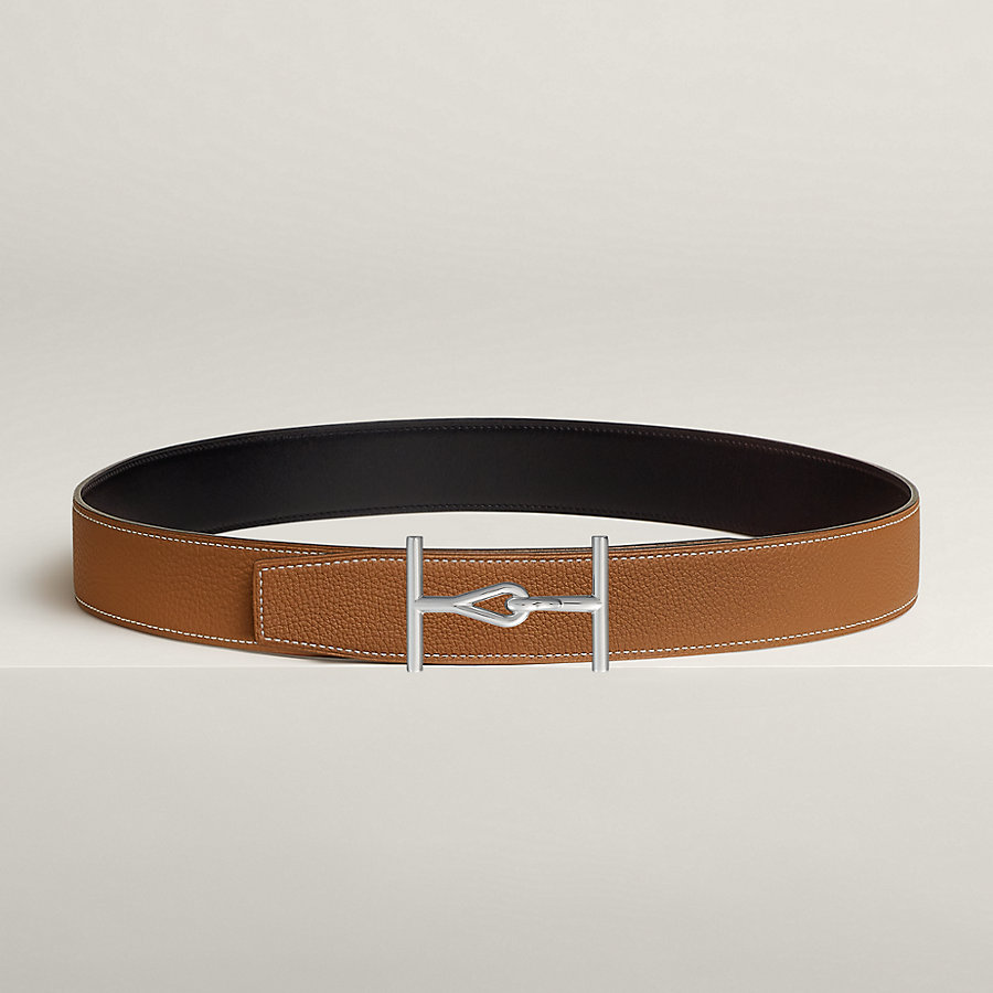 Jumbo belt buckle & Reversible leather strap 38 mm