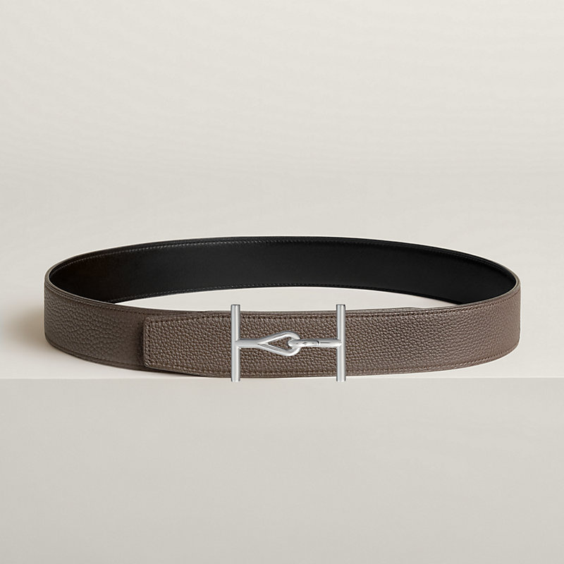 Jumbo belt buckle & Reversible leather strap 38 mm