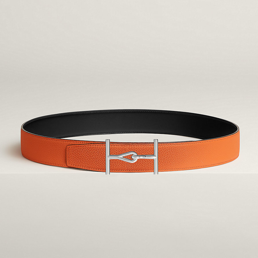 Jumbo belt buckle & Reversible leather strap 38 mm