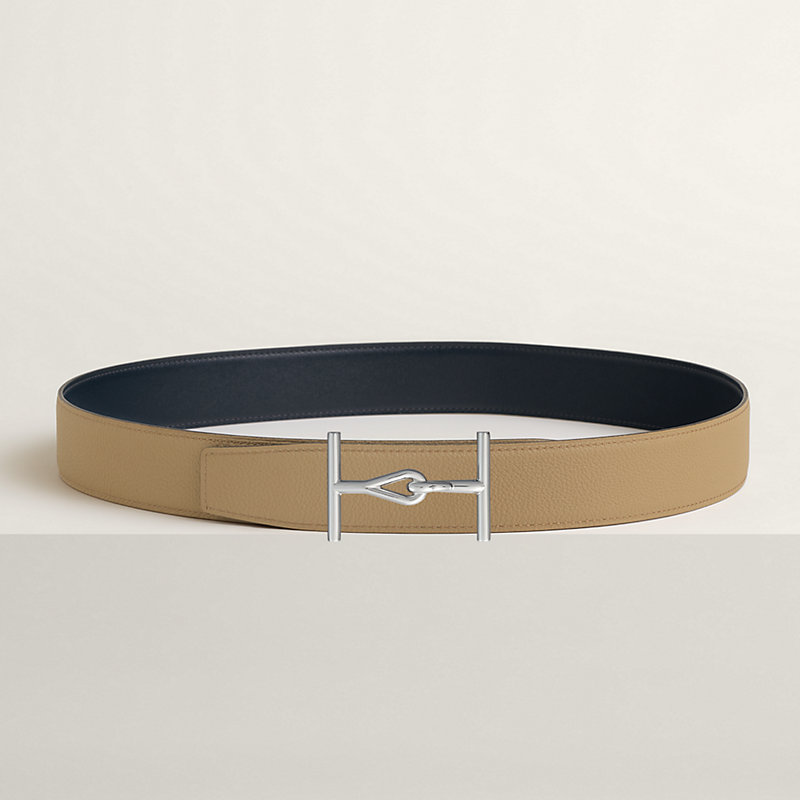 Jumbo belt buckle & Reversible leather strap 38 mm