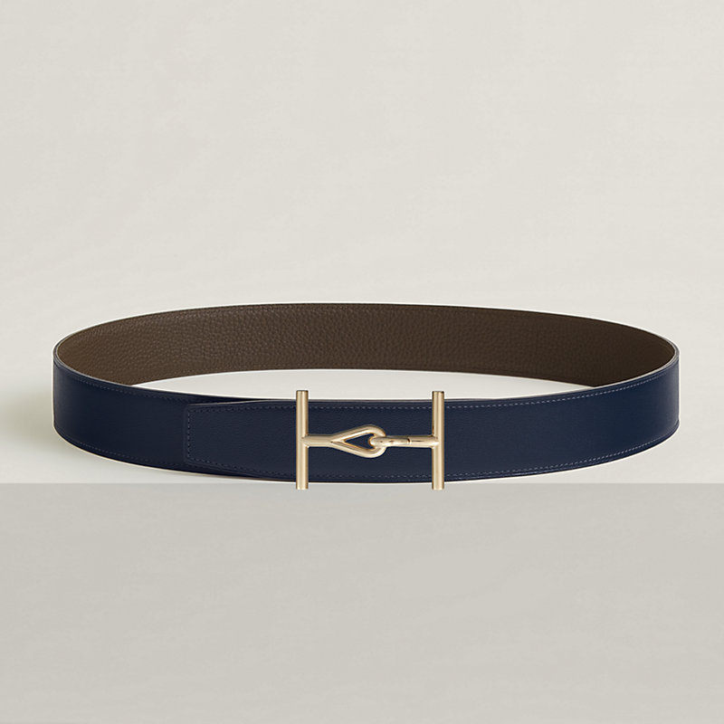 Jumbo belt buckle & Reversible leather strap 38 mm