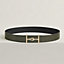 Jumbo belt buckle & Reversible leather strap 38 mm, view 1 of 3