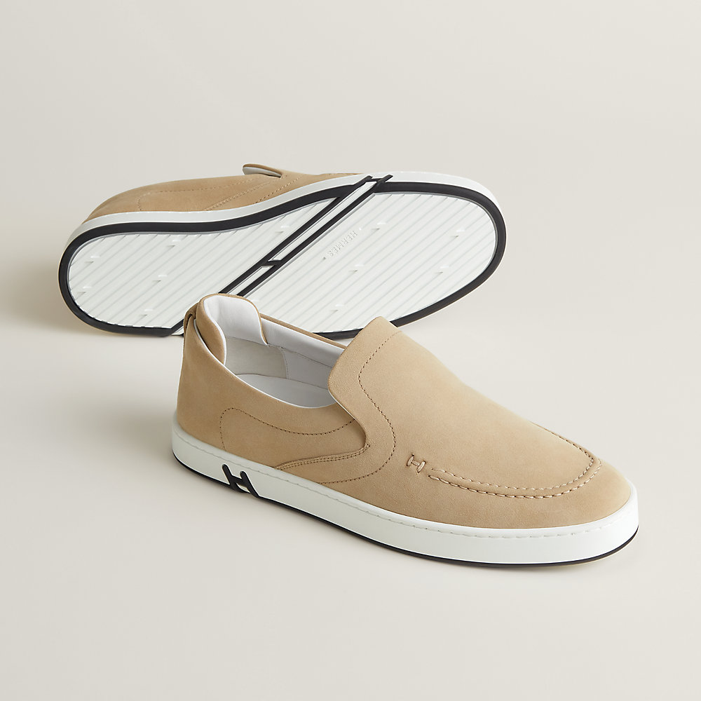 新作！！ *HERMES* Kiddy レザースニーカー スリッポン メンズ シンプル*HERMES*レザースリッポンスニーカー Kiddy メンズ