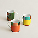 View: Back, La Serpentine Hermès set of 3 mugs