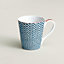 View: front, Les Cabanes blue herringbone mug