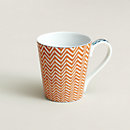 View: front, Les Cabanes yellow herringbone mug