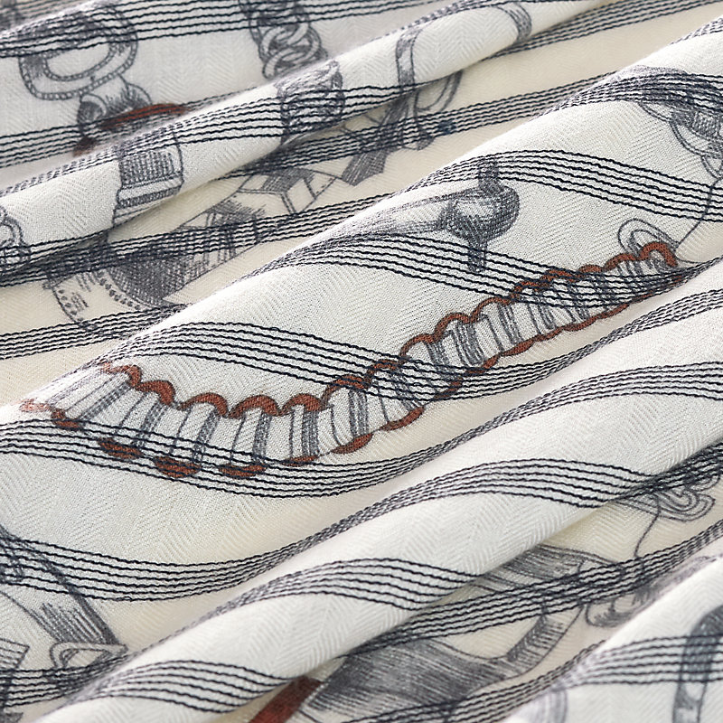 Les Chevaux Dechaines Transat embroidered shawl 140