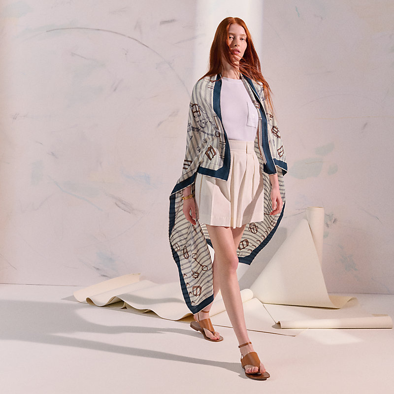 Les Chevaux Dechaines Transat embroidered shawl 140