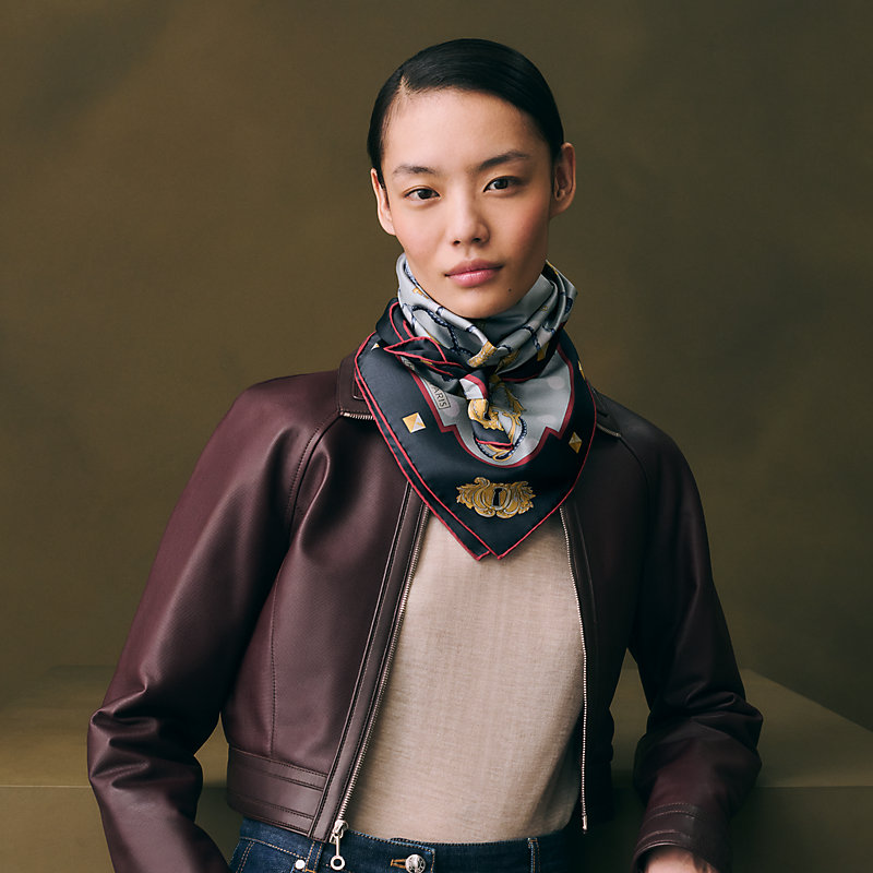 Les Cles double face scarf 90, View: , view 3 of 7