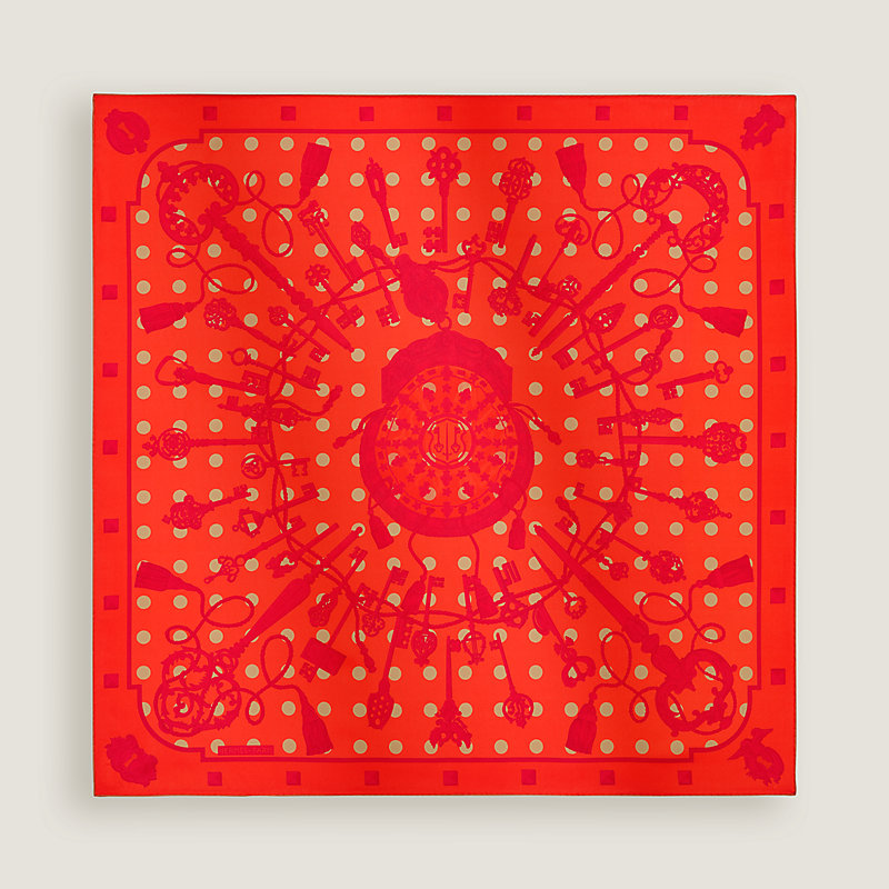 Les Cles double face scarf 90, View: , view 5 of 7