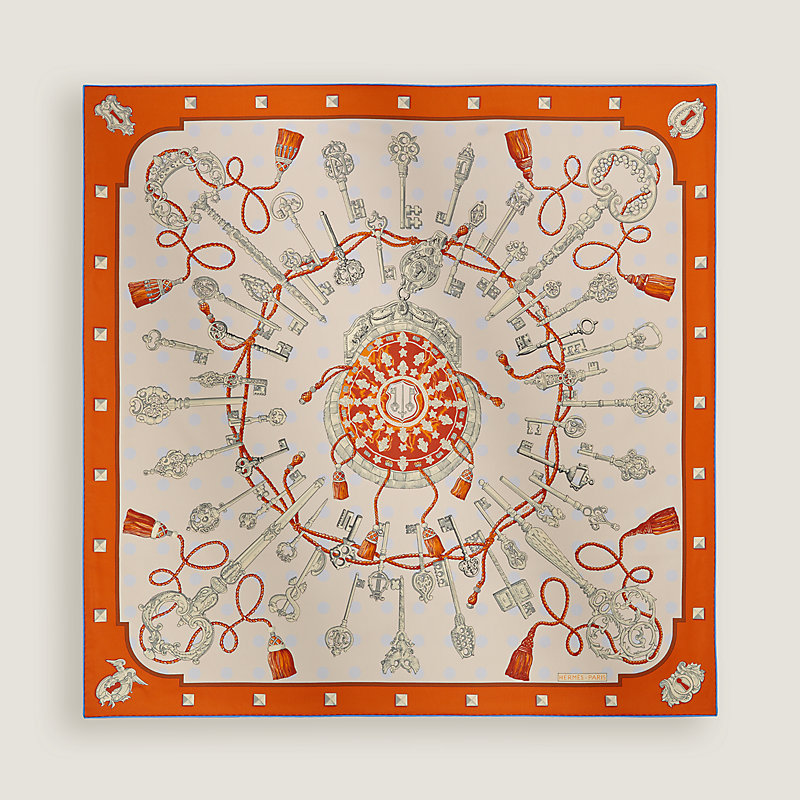 Les Cles double face scarf 90, View: , view 4 of 7