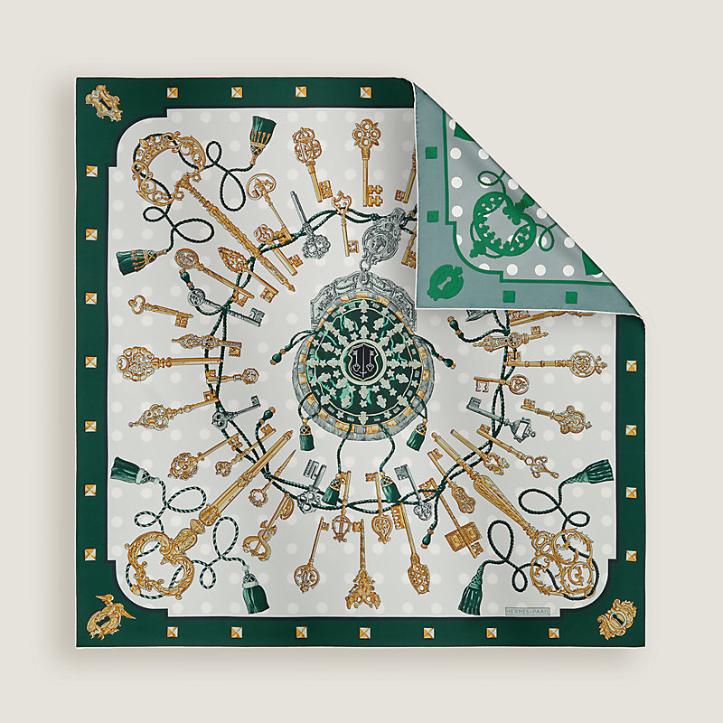 Les Cles double face scarf 90, View: , view 3 of 7