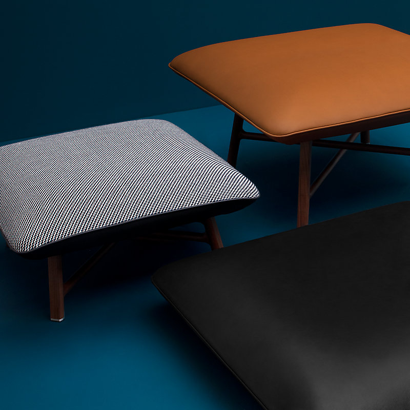 Les Necessaires d'Hermès "carre d'assise" low stool, high model 65