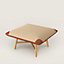 Les Necessaires d'Hermès "carre d'assise" low stool, high model 85, View: Worn, worn, view 1 of 4