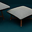 Les Necessaires d'Hermès "carre d'assise" low stool, medium model 65, View: Worn, worn, view 2 of 3