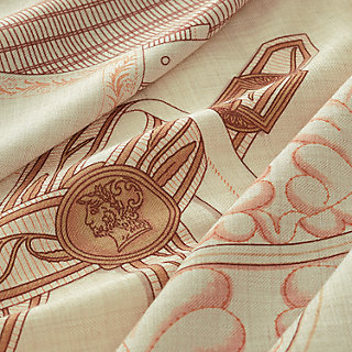Lettres Equestres shawl 140 - Beige | Hermès Mainland China 
