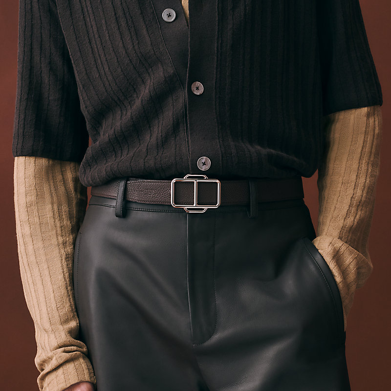Maillon Attele belt buckle & Reversible leather strap 32&nbsp;mm
