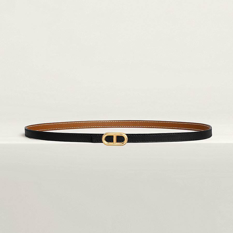 Maillon H belt buckle & Reversible leather strap 13 mm