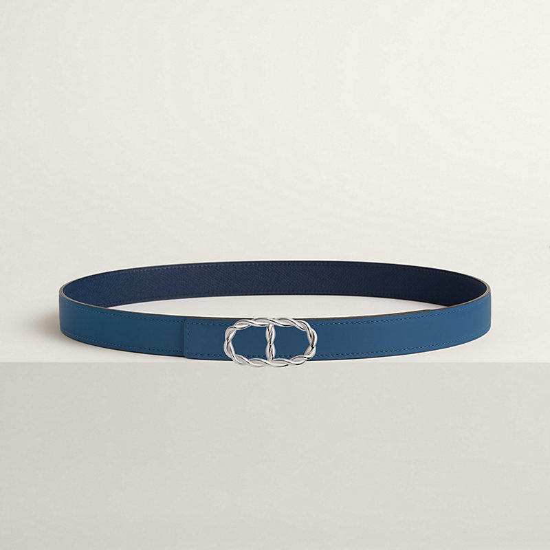 Maillon Torsade belt buckle & Reversible leather strap 24 mm