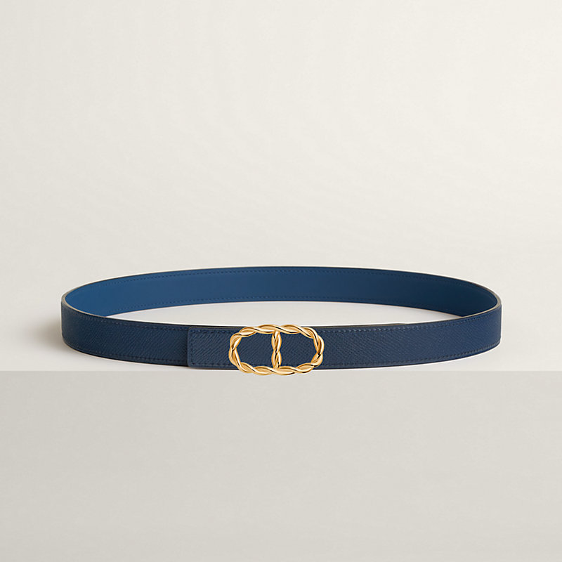 Maillon Torsade belt buckle & Reversible leather strap 24 mm
