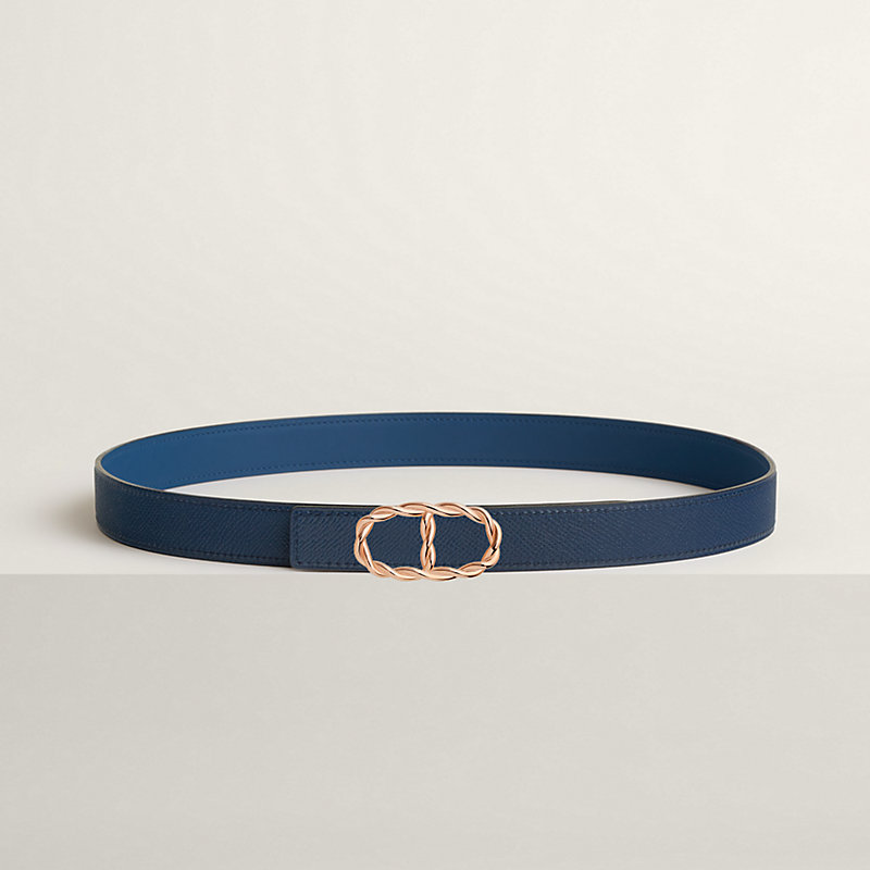 Maillon Torsade belt buckle & Reversible leather strap 24 mm