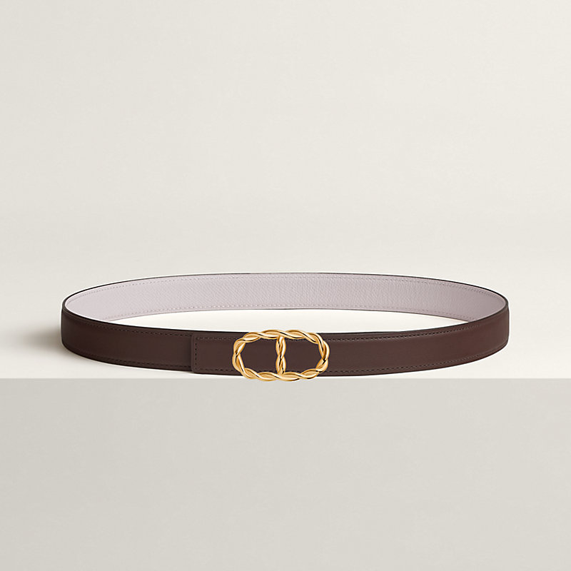 Maillon Torsade belt buckle & Reversible leather strap 24 mm