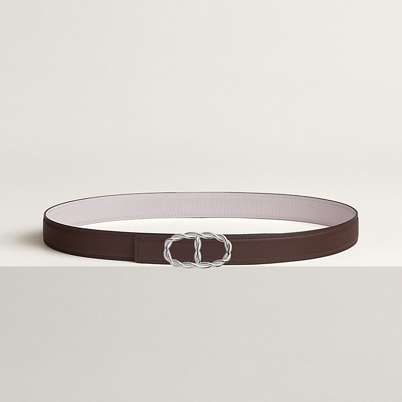 Maillon Torsade belt buckle & Reversible leather strap 24 mm