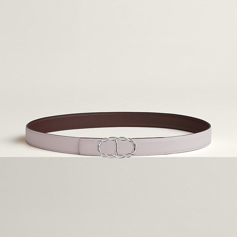 Maillon Torsade belt buckle & Reversible leather strap 24 mm