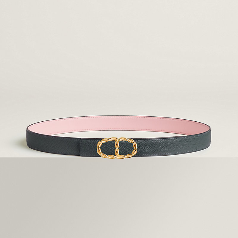 Maillon Torsade belt buckle & Reversible leather strap 24 mm