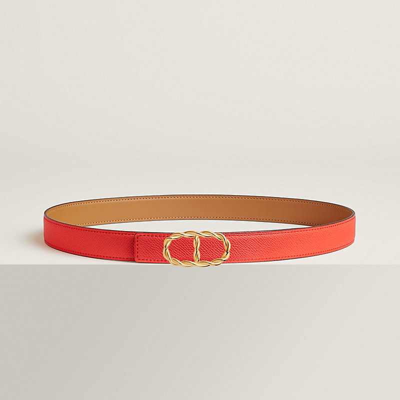 Maillon Torsade belt buckle & Reversible leather strap 24 mm