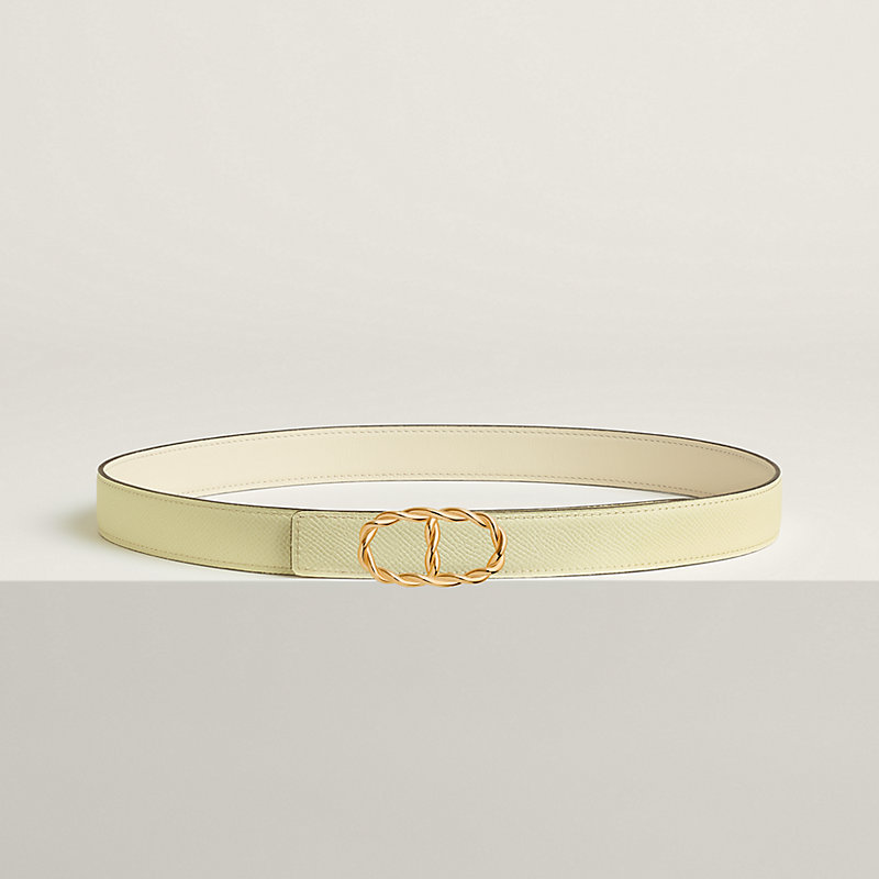 Maillon Torsade belt buckle & Reversible leather strap 24 mm
