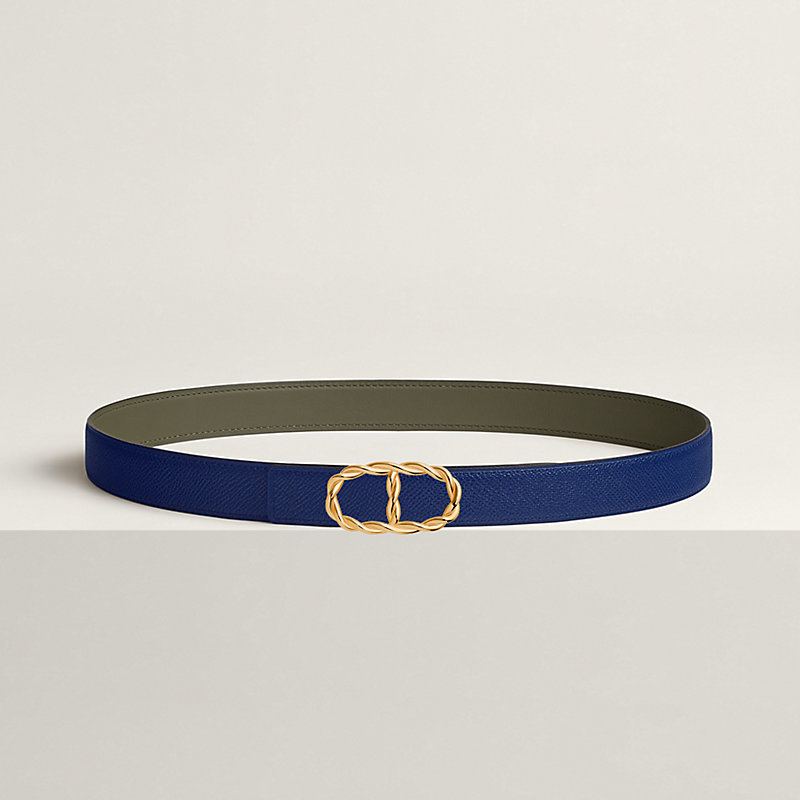 Maillon Torsade belt buckle & Reversible leather strap 24 mm