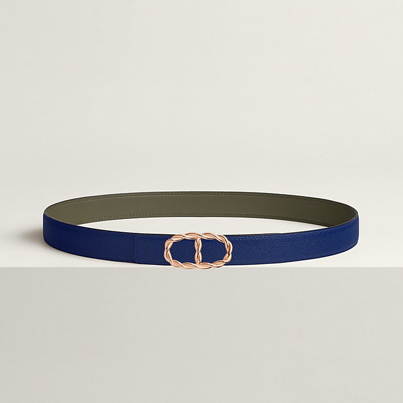 Maillon Torsade belt buckle & Reversible leather strap 24 mm