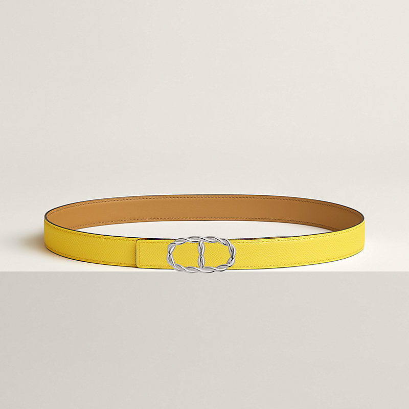 Maillon Torsade belt buckle & Reversible leather strap 24 mm